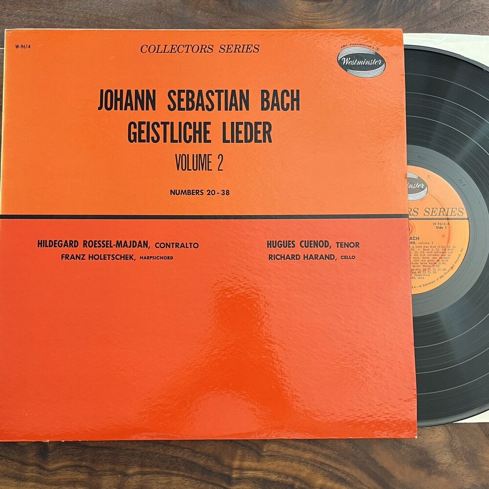Johann Sebastian Bach Geistliche Lieder Volume 2 Nos 20-38 LP Westminster W-9614